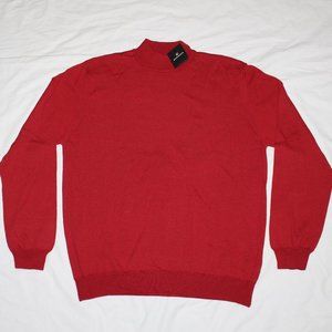Bachrach Classic Men's Red Sweater Medium NEW NWT 100% Merino Wool
